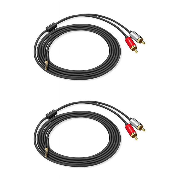 2X Cable RCA 2RCA Una 3.5 Cable de Audio Jack de 3.5mm Cable Auxiliar Rca(2M)
