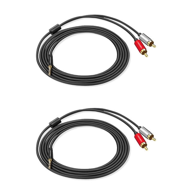2X Cable RCA 2RCA Una 3.5 Cable de Audio Jack de 3.5mm Cable Auxiliar Rca(2M)