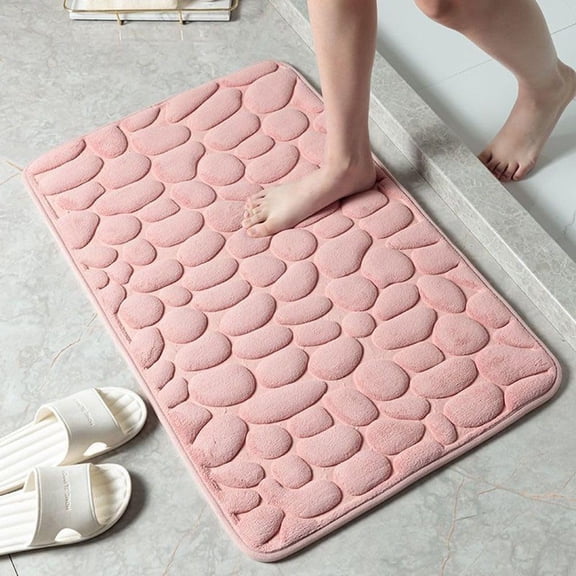 Memory Foam Bathroom Mat, Non-Slip Pebble Texture, Soft Cushioned Floor Mat for Bathroom, Bedroom, Living Room