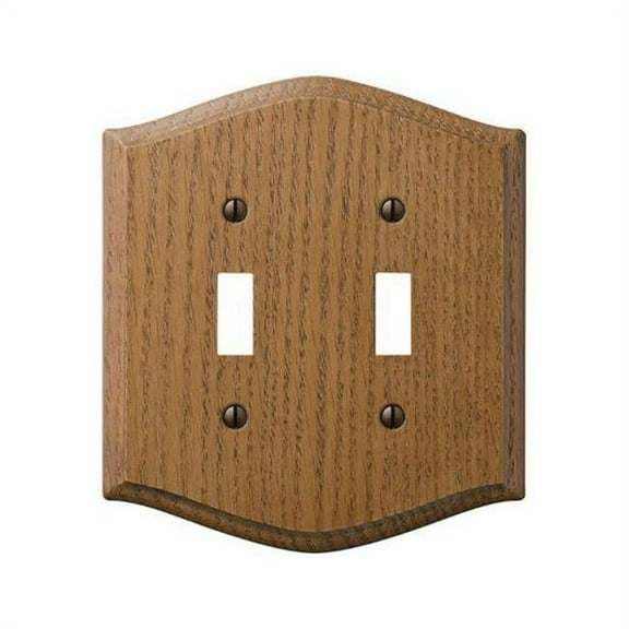 701TT Country Wood 2 Toggle Wall Plate  Oak