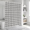 thumbnail image 6 of Grey Buffalo Plaid Bathroom Shower Curtains with 12 Hooks Polyester Waterproof Shower Curtain for Stalls and Bathtubs Farmhouse Checked Vintage Geometric Art Decorative Bathroom Curtain 54x78 Inches, 6 of 9