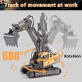 thumbnail image 4 of Juguete excavador de control remoto para niños de 6 a 12 años, los mejores regalos de cumpleaños para niños de 4 a 7 8 9 10 11 años, juguetes de construcción RC con pala de metal, luces, sonidos de 2,, 4 of 4