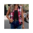 thumbnail image 5 of Zynoxe Women's Plaid Vests With Side Pockets Fashion Zip Up Vests for Women Classic Stand Collar Sleeveles Jackets Soft Lightweight Fall Winter Casual Gilet Jacket 2XL, 5 of 7
