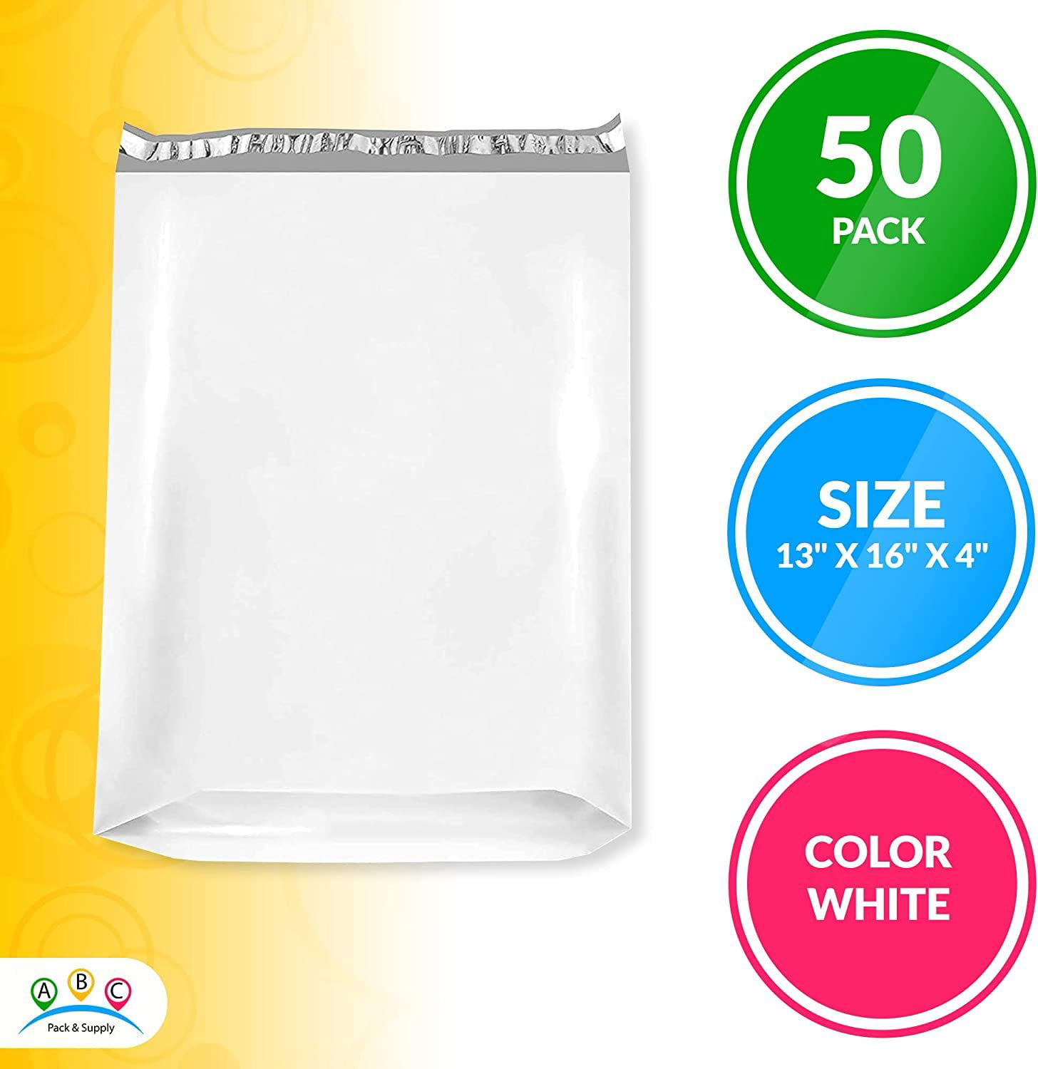 25 30x36x5 Extra Large White Poly Mailer Envelope Bag Expandable Gusseted