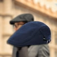 thumbnail image 1 of Sombrero Newsboy Ajustable para hombre Mujer Gorra Plana Cabbie Azul oscuro, 1 of 10