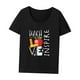 thumbnail image 3 of Camiseta para mujer Ropa de verano Camisa con cuello redondo para viajes, desplazamientos, camping, oficina Negro, 3 of 7