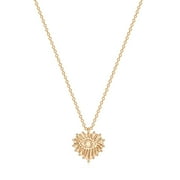 Fettero 14K Gold Plated Dainty Minimalist Diamond Pendant Chain Necklace for Women Jewelry Gift