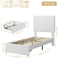 thumbnail image 2 of Twin Size Bed Frame with Storage Drawer,Velvet Upholstered Platform Bed with Wooden Slats Support,Noise-Free,Easy Assembly, 2 of 6