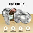thumbnail image 7 of Scifil Keyed Door Knob with Lock, Door Lock in Solid Stainless Steel for Exterior and Interior Doors, Bedroom Bathroom Privacy Door Knob with Classic Round Ball Handle, Brush Nickel, 7 of 7