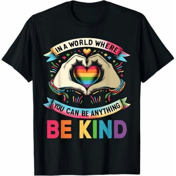 LGBTQ Be Kind Rainbow Flag Retro Vintage T-Shirt Transgender Lesbian Gay Pride LGBT Ally Shirt Human Equality Tee
