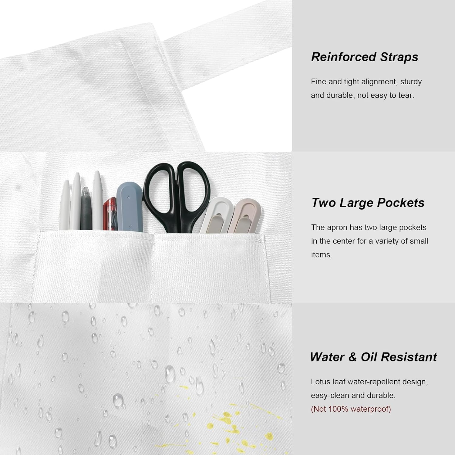 15 Pcs Adult Aprons Bulk with Pockets Adjustable Bib Chef Apron for Women Men Painting Cooking Crafting (S/L)