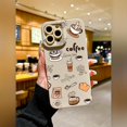 thumbnail image 4 of Coffee Pattern Solid Color Frosted Lens Protection Anti-drop TPU Phone Case For IPHONE 15 14 13 12 11 XS XR X 7 8 Plus Pro Max Mini Gift/anniversary/Valentine's Day, 4 of 5