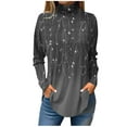 thumbnail image 2 of Ydkzymd Cotton Long Sleeve Shirt Women's Button Down Gray Athletic Women Long Sleeve Shirts Casual M Tie Dye Floral Turtleneck Tops Flower Petite Casual Blouses, 2 of 5
