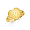 thumbnail image 1 of #1 Madre Heart Ring Solid 14k Yellow Gold Mothers Day Flower Band Polished Genuine 13MM, Size 8, 1 of 1