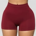 thumbnail image 6 of sunsanly Yoga Shorts Skinny High Elasticity Solid Color Above Knee Length Soft Anti-exposed Butt-lifted High Waist Plus Size Base Pants Women Garment, 6 of 8