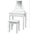 thumbnail image 3 of Costway Vanity Table 10 Dimmable Bulbs Makeup Dressing Desk White, 3 of 12