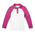 thumbnail image 5 of CCRFTGI Polo Shirts for Child Girls Size 8 School Uniform raglan Color block Shirts Golf Tennis Button Up Collared Polos Casual Quick Dry Summer Tops Hot Pink 7-8 Years, 5 of 5