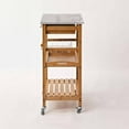 thumbnail image 4 of Aya Bamboo Kitchen Cart with Faux Marble Top, 4 of 6
