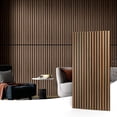 thumbnail image 2 of Wood Slat Acoustic Panels for Wall and Ceiling - Fluted Sound Absorbing Panel with Wood Finish - Walnut, 2 of 6