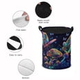 thumbnail image 4 of FluorescentButterfly Motifs Mushroom Round Laundry Hamper with Drawstring, Collapsible Dirty Clothes Storage Basket, Bedroom Nursery Dorm Bin for Toys Baby, 4 of 6