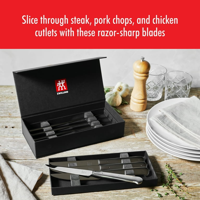 Wholesale BKLYN Steel 8pc Jumbo Steak Knives Walnut for your store