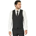 thumbnail image 5 of Slim Fit Men Suit Micro Textured Weave 2 Button Notch Collar AZAR 11812 (42 Long 36 Waist 34 Length, Black 3 Piece Vested), 5 of 7