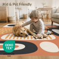 thumbnail image 4 of ODIKA 2'x3' Beige Orange Retro Abstract Pattern Washable Doormat Mid-Century Modern Geometric Design Non-Slip, Low Pile for Entryway, Kitchen, Laundry Room, 4 of 7
