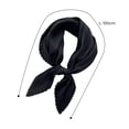 thumbnail image 6 of Eoperou Women Square Scarf Plain Color Wavy Edge Pleated Neck Wear Temperament Thin Silky Crinkled Scarf for Office, 6 of 8