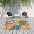 thumbnail image 5 of 7' X 10' Turquoise Floral Non Skid Indoor Outdoor Area Rug, 5 of 5