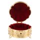 thumbnail image 5 of Caja de almacenamiento de baratijas de metal, caja de joyería de metal, innovadora caja de almacenamiento de flores de concha de lujo redonda para anillos y aretes, dorado, 5 of 14