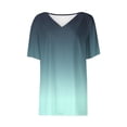 thumbnail image 5 of YHAJDS Summer Tops for Women Short Sleeve V Neck T Shirt Gradient Color Casual Tee, 5 of 5