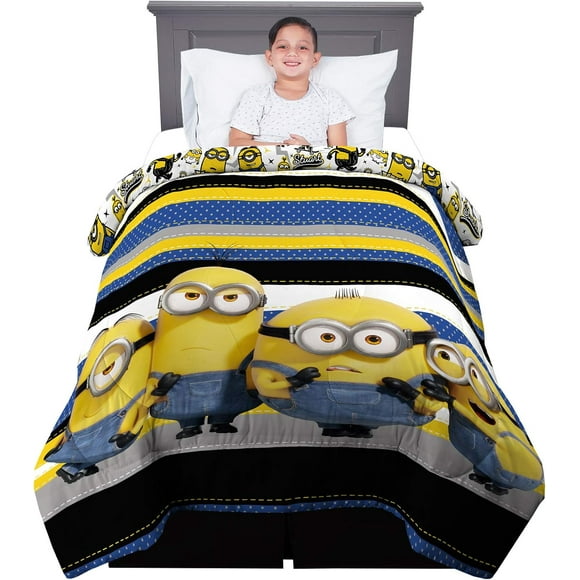 Minions The Rise of Gru (72 x 86)" Bedding Super Soft Microfiber Twin/Full Reversible Comforter for Kids