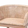 thumbnail image 5 of bali & pari Papua Antique White Washed Rattan and Mahogany Wood Counter Stool, 5 of 10