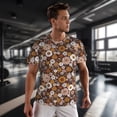 thumbnail image 3 of Wukai Sunflowers Print Men's Short-Sleeved Mesh T-Shirt,Quick-Dry Short Sleeve Workout T-Shirt-4X-Large, 3 of 8