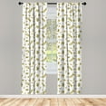 thumbnail image 3 of Ambesonne Nature Curtains, Mediterranean Branches, Pair of 28"x63", Green Yellow Olive, 3 of 5