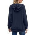 thumbnail image 3 of UKAP Sudadera con capucha para mujer, jersey con cremallera de un cuarto, manga larga, cuello redondo, sudadera, camisetas sueltas de punto liso con bolsillos, 3 of 3