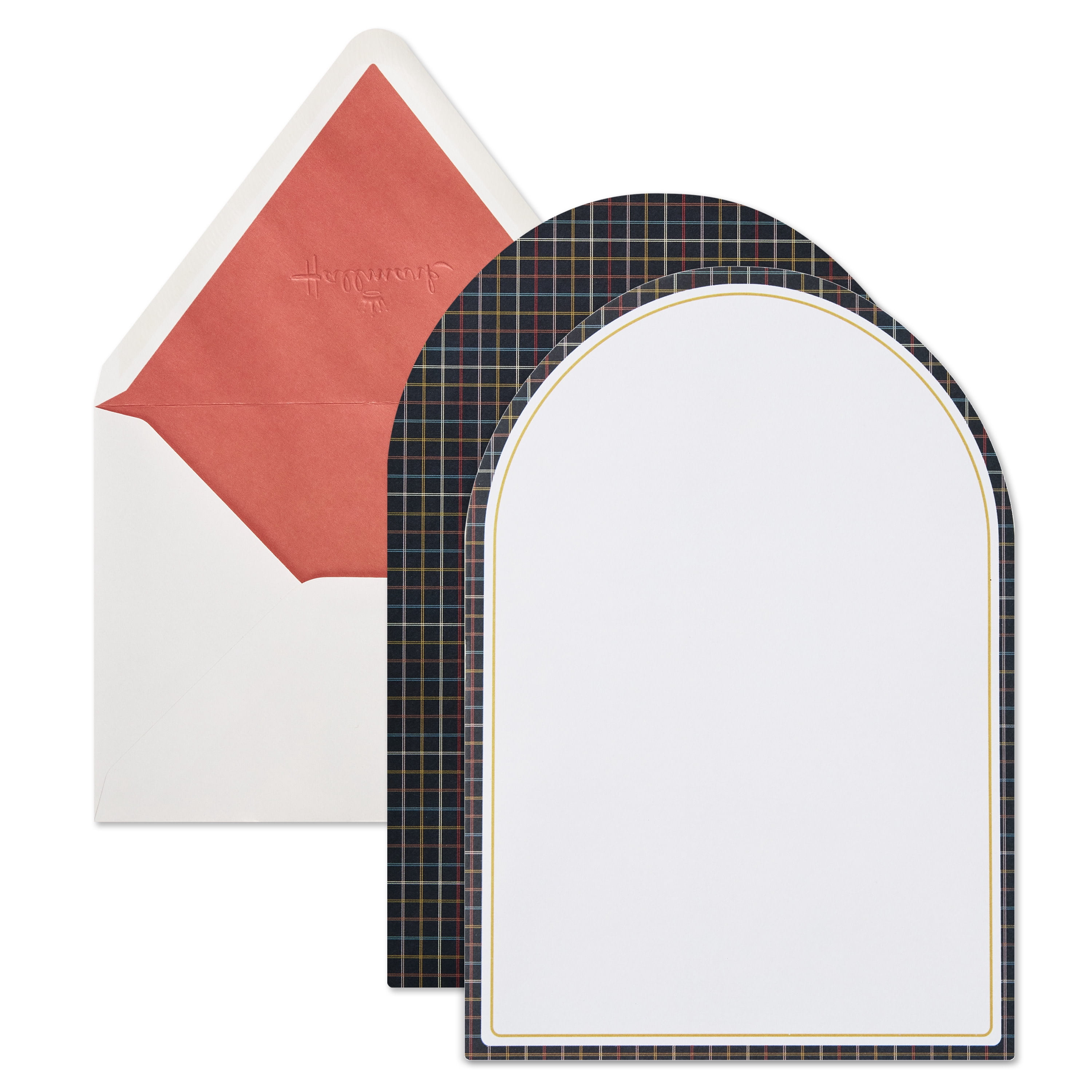 Hallmark Stationery Set With Seals (Arched Plaid and Patterned), 12 sheets