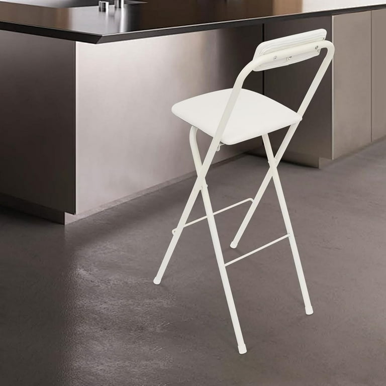 Folding Bar Stool, Pack Foldable Bar Chair with Backrest