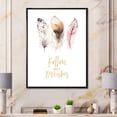 thumbnail image 2 of Designart 'Multicolored Boho Art Feathers Follow Your Dreams' Bohemian & Eclectic Framed Canvas Wall Art Print, 2 of 5