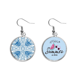 thumbnail image 1 of Talavera Azul flor patrón de ilustracion Pendientes de sandía verano lóbulo desgaste Unbranded M, 1 of 3