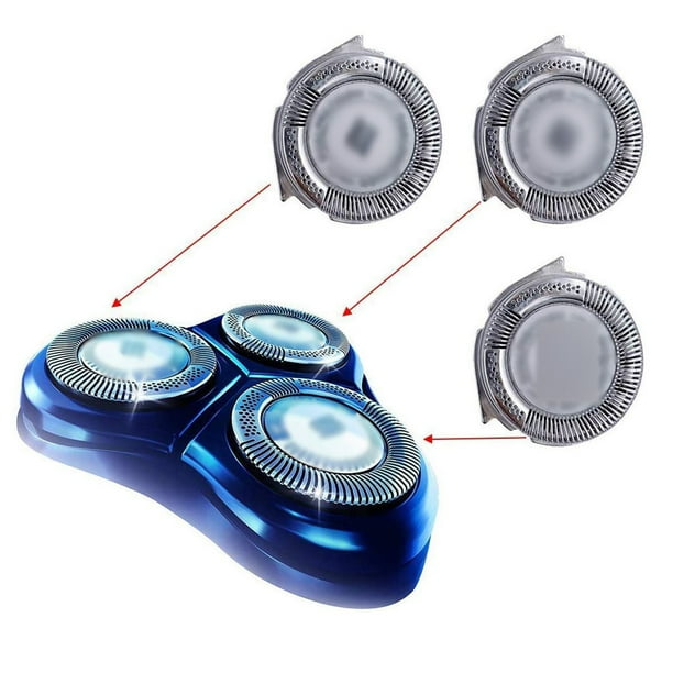 3Pcs/Pack Replacement Shaver Head Blades Cutters Silver Electric Razor