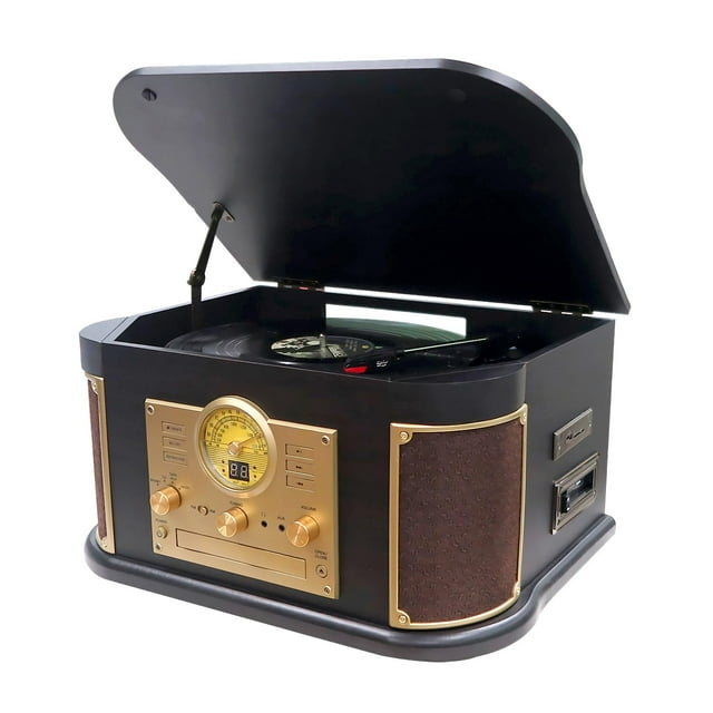 Tocadiscos DLITIME Todo-en-uno de 3 velocidades Bluetooth Vintage