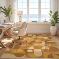thumbnail image 3 of Design&I 8'x10' Washable Area Rug Terracotta Burnt Orange Mustard Mid Century Freeform Boho Midcentury for Dining Room, Large Office, Lounge, Snag-Free, 3 of 7