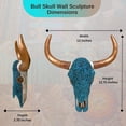thumbnail image 3 of Tribal Southwest Turquoise Bull Steer Head Skull Wall Hanging Sculpture Decor, 3 of 8