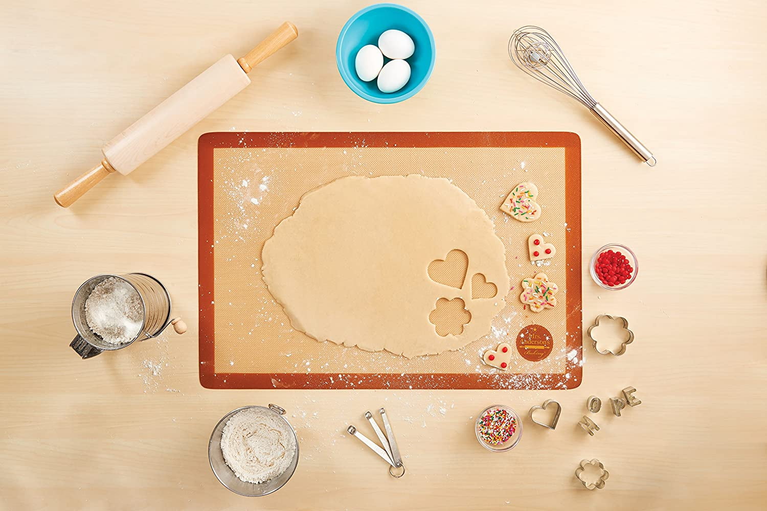 Mrs. Anderson's Baking Non-Stick Silicone Full-Size Pastry Rolling and Baking Mat, 16.5-Inch x 24.5-Inch