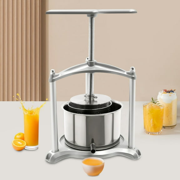 Miumaeov Manual Juice Maker 0.8/1.6 Gal Fruit Wine Stainless Steel Press Manual Grape Apple Cider Crusher for Home Farm