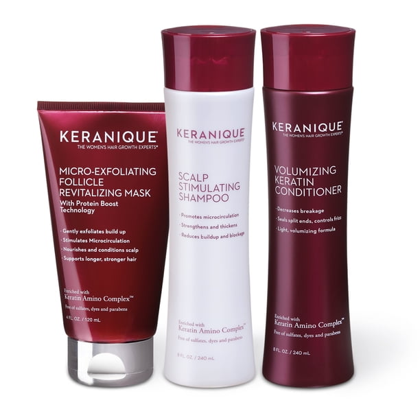 Keranique Hair Volumizing Shampoo, Conditioner and Follicle Exfoliating