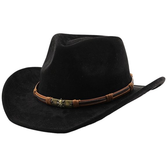 OJSFQUFP Suede Wide Brimmed Retro Top Hat for Men and Women Outdoor Travel Hat Jazz Hat Ethnic Top Hat