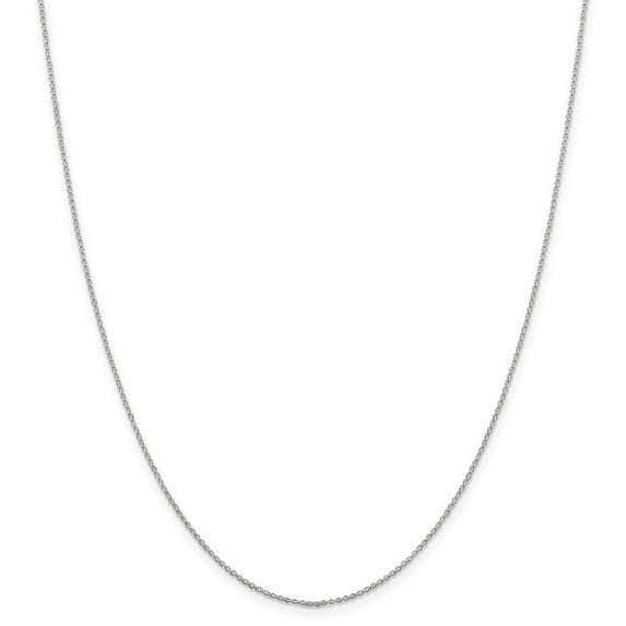 White Sterling Silver chain Rolo 18 in 1.1 mm 1.1mm