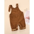 thumbnail image 6 of Qiylii Baby Girls Corduroy Bib Pants, Solid Color Square Neck Jumpsuit, 6 of 9